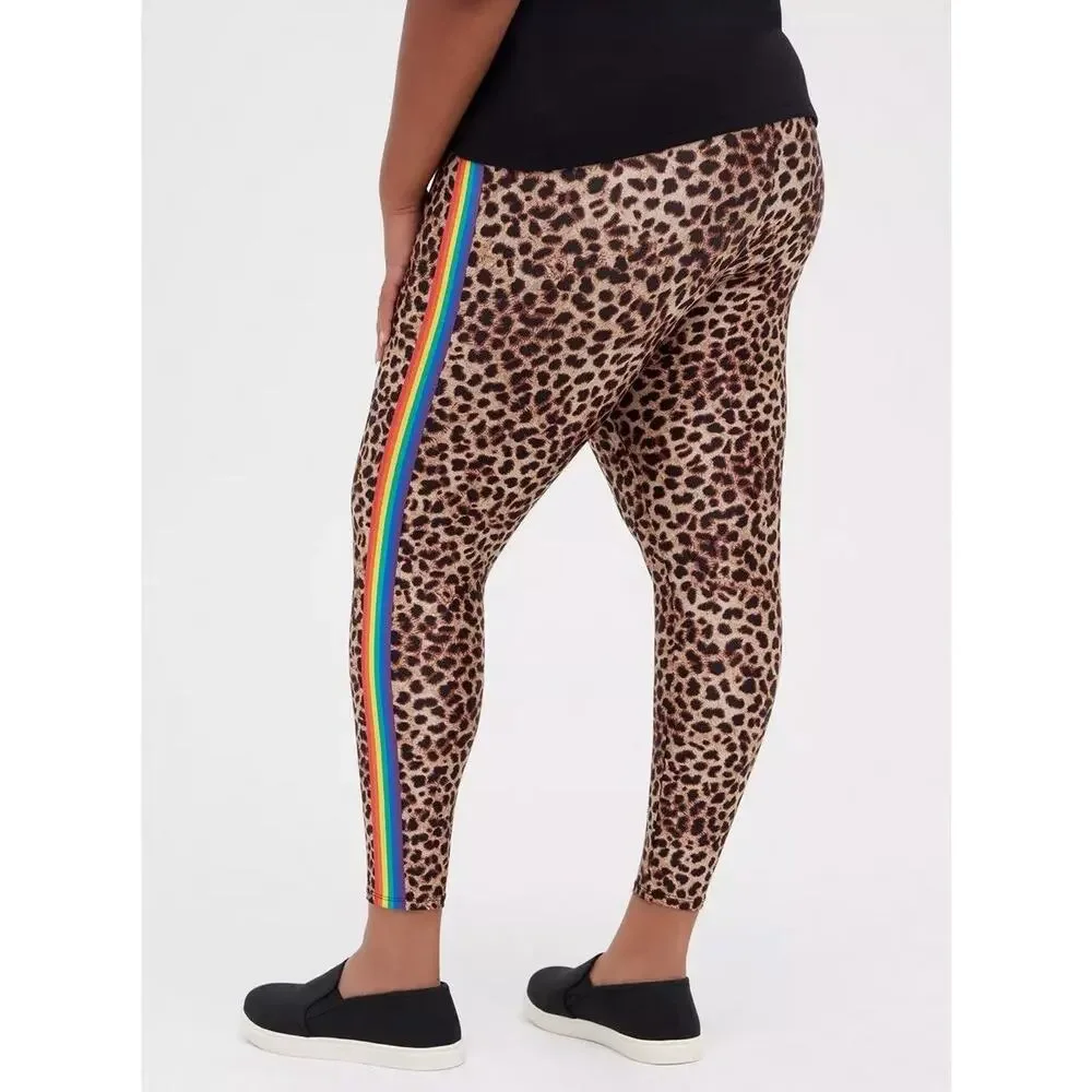 Torrid 3 3X Full Length Signature Waist Liquid Legging Animal Rainbow Stripe - Picture 2 of 11